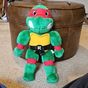 TMNT Teenage Mutant Ninja Turtles Vintage 1989 Plush Action Figure Raphael